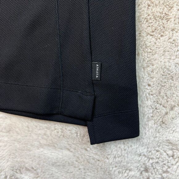 Athleta Everyday Polo Shirt Womens Size Medium Black Pocket Preppy Golf Stretch - Picture 5 of 9